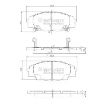 Гальмiвнi колодки дисковi NIPPARTS J3604055