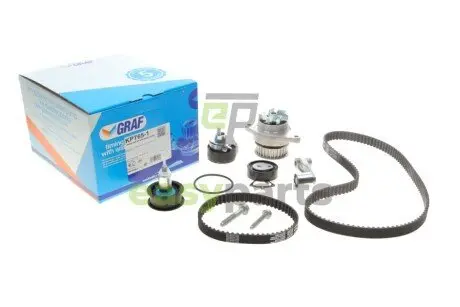 Комплект ГРМ + помпа VW Golf/Jetta/Polo/Seat Toledo/Leon 1.6 16V/FSI 00-05 (130x20 / 58x17) (PA765) GRAF KP765-1