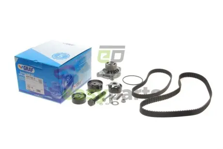 Комплект ГРМ + ТНВД + помпа VW LT 2.5SDI/VW T4/Volvo S70/S80/V70 2.5TDI 96-06 (122x26.5 / 81x21) (PA758) GRAF KP758-3