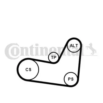 Комплект (ремінь+ролики) Contitech 6PK1070 K2