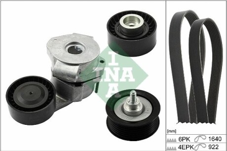 Комплект ременя генератора Citroen Jumper/Peugeot Boxer 2.2 HDi 06- (6PK1640/4EPK922) INA 529 0322 10