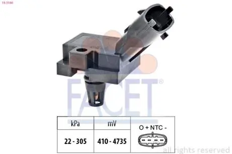 Датчик давления воздуха Ford Kuga/Mondeo/S-Max 2.0/2.5 EcoBoost/Turbo 06-> FACET 10.3186