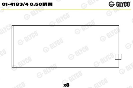 Пiдшипник шатуна (к-кт) Glyco 01-4183/4 0.50MM