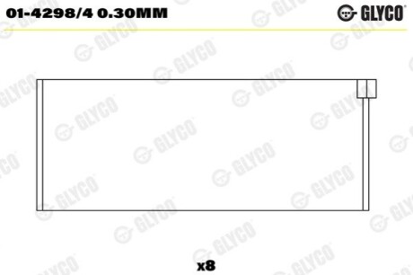 Комплект вкладишів двигуна Glyco 01-4298/4 0.30MM