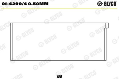 Підшипник шатуна (к-кт) Glyco 01-4200/4 0.50MM