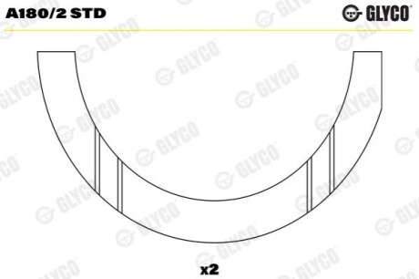 Полукольца опорные 2786BF STD Glyco A180/2 STD