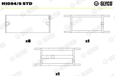 Подшипник коленвала Glyco H1094/5 STD