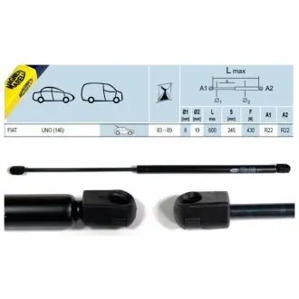 Газовий амортизатор багажника FIAT UNO (146) 83-89 TAILGATE - HATCHBACK [430719006400] MAGNETI MARELLI GS0064