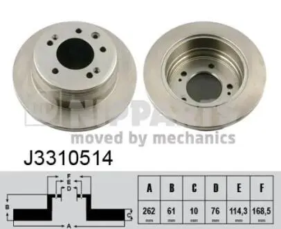 Гальмiвнi диски заднi NIPPARTS J3310514