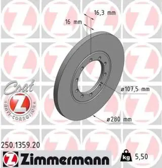 Гальмiвнi диски заднi ZIMMERMANN 250135920