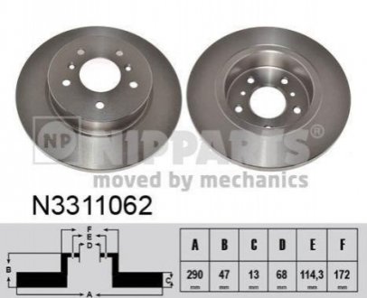 Гальмiвнi диски заднi NIPPARTS N3311062 (фото 1)