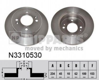Гальмiвнi диски заднi NIPPARTS N3310530 (фото 1)