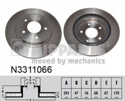 Тормозные диски задние NIPPARTS N3311066 (фото 1)