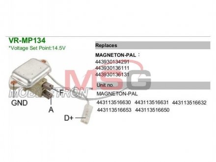 Регулятор напруги генератора MOBILETRON VR-MP134 (фото 1)