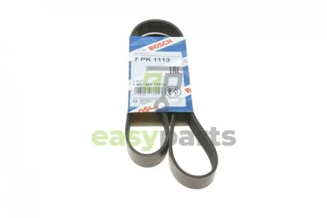 Ремінь генератора Renault Master/Trafic/Opel Movano/Vivaro 2.5CDTI/dCi 06- (7PK1113) BOSCH 1987945740
