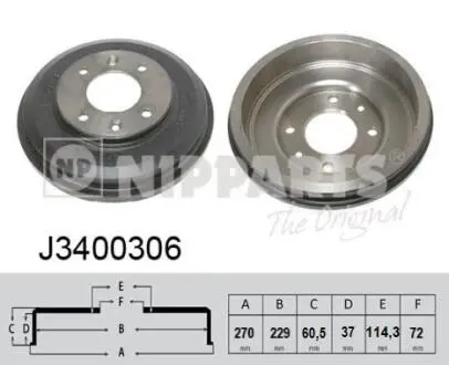Гальмiвнi барабани NIPPARTS J3400306