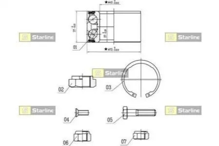 Подшипник колёсный STARLINE LO 01491