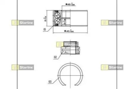 Подшипник колёсный STARLINE LO 01438