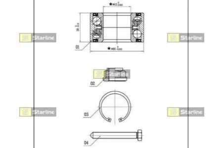 Подшипник колёсный STARLINE LO 03450