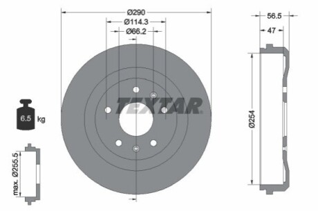 Тормозной барабан TEXTAR 94030900