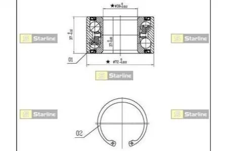 Подшипник колёсный STARLINE LO 01459