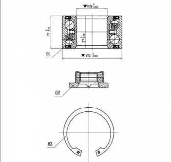 Комплект подшипника ступицы колеса STARLINE LO 03531