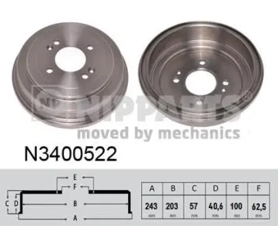 Тормозные барабаны NIPPARTS N3400522