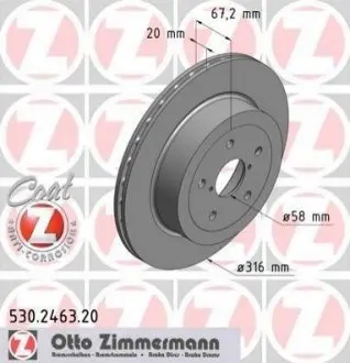 Гальмiвнi диски ZN заднi ZIMMERMANN 530246320