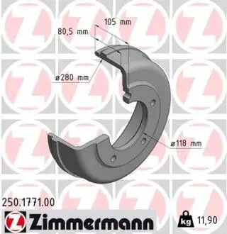 Тормозные барабаны ZIMMERMANN 250177100