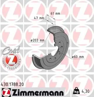 Гальмiвнi барабани заднi ZIMMERMANN 430178820