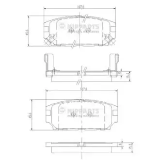 Комплект тормозных колодок, дисковый тормоз NIPPARTS J3615007