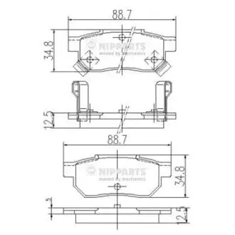 Комплект тормозных колодок, дисковый тормоз NIPPARTS J3614004