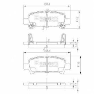 Комплект тормозных колодок, дисковый тормоз NIPPARTS J3617002 (фото 1)