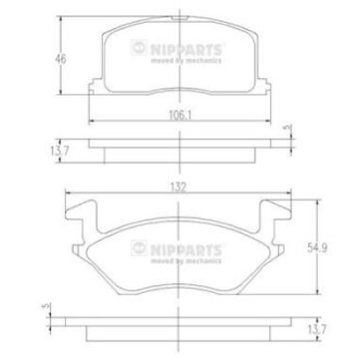 Комплект тормозных колодок, дисковый тормоз NIPPARTS J3602057