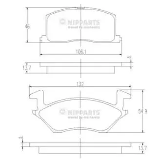 Комплект тормозных колодок, дисковый тормоз NIPPARTS J3602057