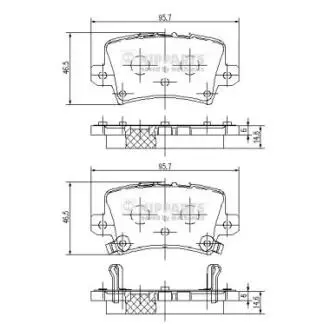 Комплект тормозных колодок, дисковый тормоз NIPPARTS J3614018