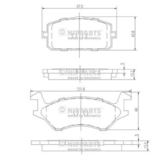 Комплект тормозных колодок, дисковый тормоз NIPPARTS J3602041