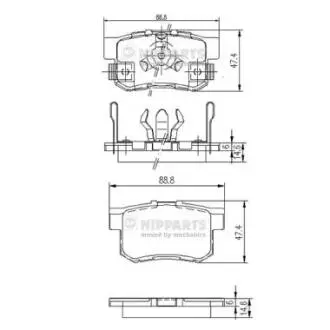 Гальмiвнi колодки дисковi NIPPARTS J3614017