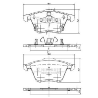 Комплект тормозных колодок, дисковый тормоз NIPPARTS J3603067