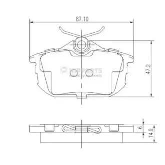 Гальмiвнi колодки дисковi NIPPARTS J3615012
