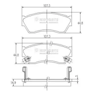 Комплект тормозных колодок, дисковый тормоз NIPPARTS J3608005