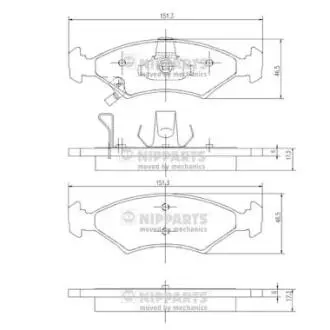 Комплект тормозных колодок, дисковый тормоз NIPPARTS J3600301
