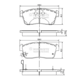 Тормозные колодки дисковые NIPPARTS J3608021