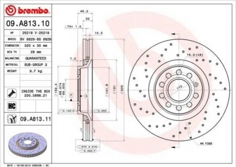 Тормозной диск BREMBO 09.A813.11