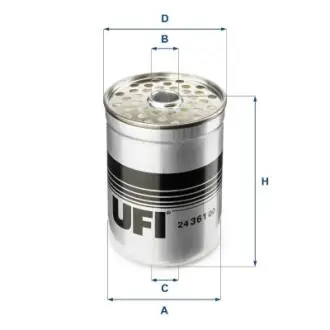 Фильтр топливный FIAT DUCATO 86-94, LANCIA DELTA I 79-93, RENAULT TRAFIC 80-00 UFI 24.361.00