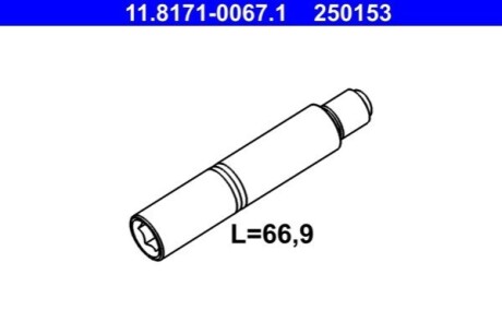 Направляющий болт, корпус скобы тормоза ATE 11.8171-0067.1 (фото 1)