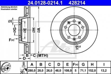 Тормозной диск ATE 24.0128-0214.1