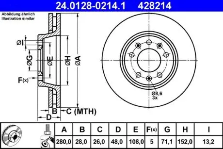 Тормозной диск ATE 24.0128-0214.1