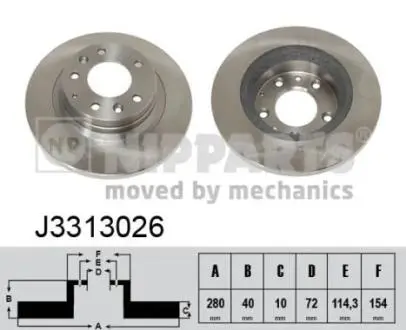 Гальмiвнi диски NIPPARTS J3313026