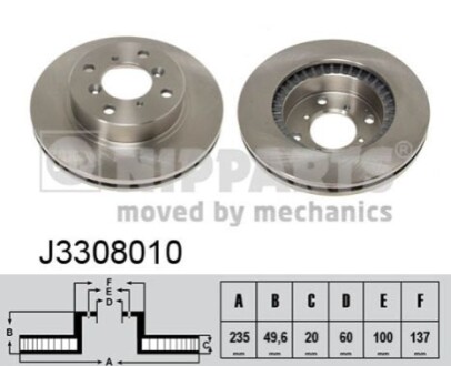 Гальмiвнi диски NIPPARTS J3308010